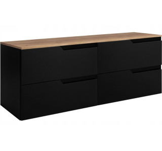 MODERN čierny B120DC závesná skrinka pod umývadlo 120 cm