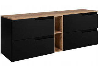 MODERN čierny B140DC závesná skrinka pod umývadlo 140 cm