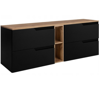 MODERN čierny B140DC závesná skrinka pod umývadlo 140 cm