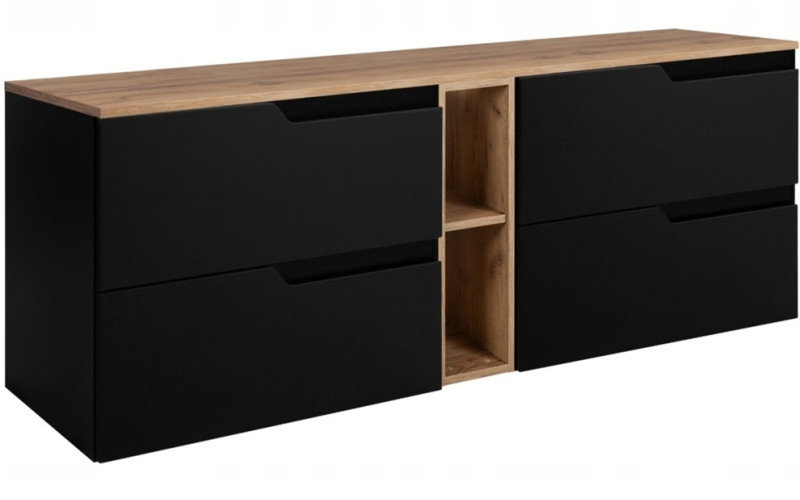 MODERN čierny B140DC závesná skrinka pod umývadlo 140 cm MODERN čierny B140DC závesná skrinka pod umývadlo 140 cm