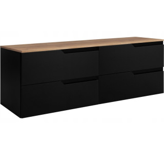 MODERN čierny B160DC závesná skrinka pod umývadlo 160 cm