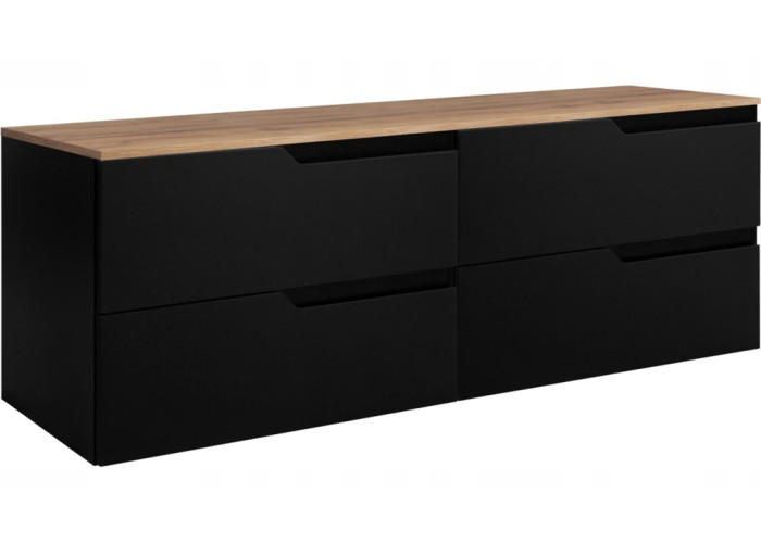 MODERN čierny B160DC závesná skrinka pod umývadlo 160 cm