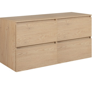 SIMPLE dub svetlý D120D závesná skrinka pod umývadlo s doskou 120 cm