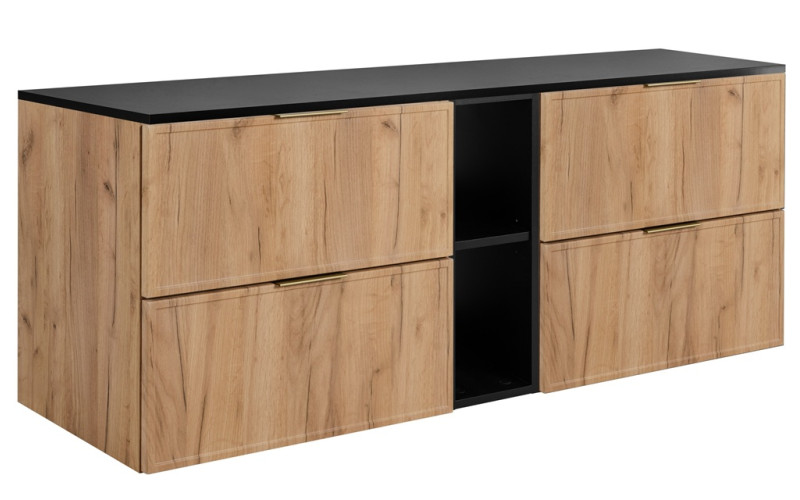 SLIM dub craft zlatý C140DB závesná skrinka pod umývadlo 140 cm