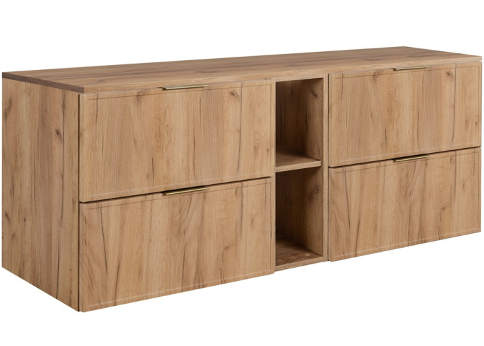 SLIM dub craft zlatý C140DC závesná skrinka pod umývadlo 140 cm