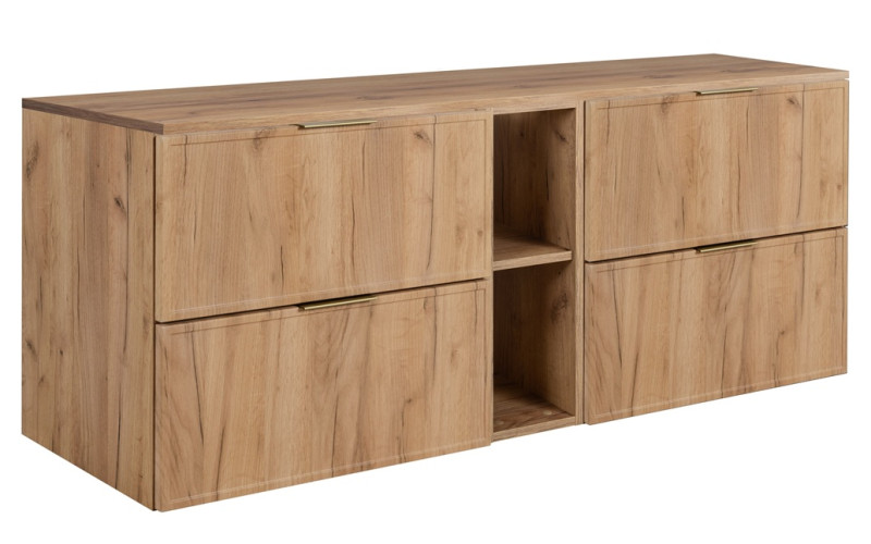 SLIM dub craft zlatý C140DC závesná skrinka pod umývadlo 140 cm