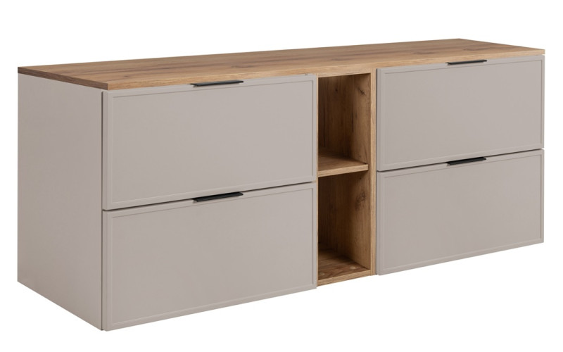 SLIM kašmír K140DC závesná skrinka pod umývadlo 140 cm