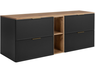 SLIM tmavosivá G140DC závesná skrinka pod umývadlo 140 cm