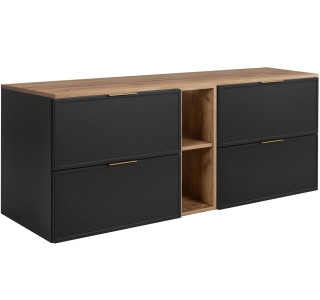 SLIM tmavosivá G140DC závesná skrinka pod umývadlo 140 cm