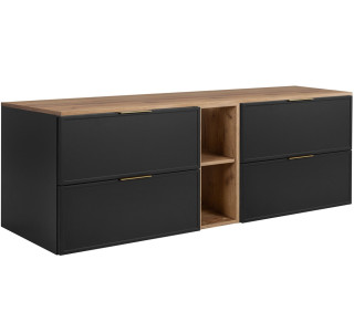 SLIM tmavosivá G180DC závesná skrinka pod umývadlo 180 cm