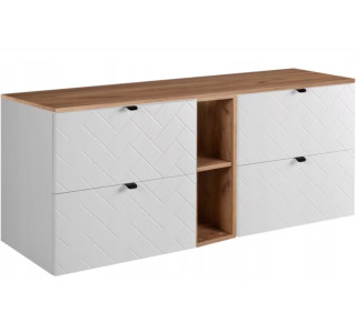 TREND biely matný W140DC závesná skrinka pod umývadlo 140 cm