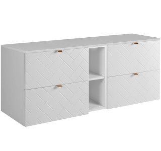 TREND biely matný W140DW závesná skrinka pod umývadlo 140 cm