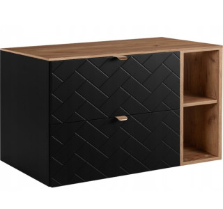 TREND čierny matný B100DC závesná skrinka pod umývadlo 100 cm