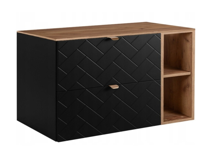 TREND čierny matný B100DC závesná skrinka pod umývadlo 100 cm