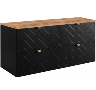 TREND čierny matný B120DC závesná skrinka pod umývadlo 120 cm