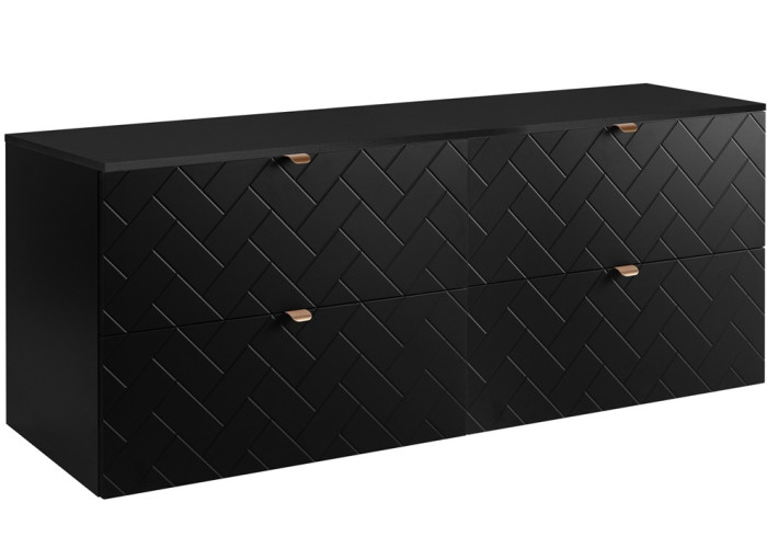 TREND čierny matný B160DB závesná skrinka pod umývadlo 160 cm