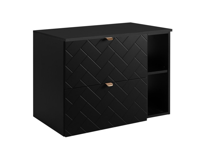 TREND čierny matný B80+DB závesná skrinka pod umývadlo 80 cm