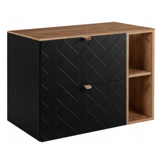 TREND čierny matný B80+DC závesná skrinka pod umývadlo 80 cm