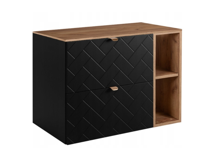 TREND čierny matný B80+DC závesná skrinka pod umývadlo 80 cm