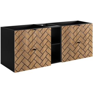 TREND dub craft zlatý C140 závesná skrinka pod umývadlo 140 cm