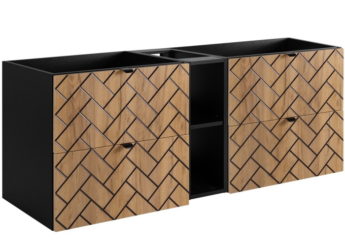 TREND dub craft zlatý C140 závesná skrinka pod umývadlo 140 cm