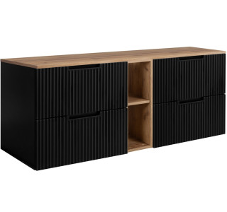 VENA čierna B140DC závesná skrinka pod umývadlo 140 cm