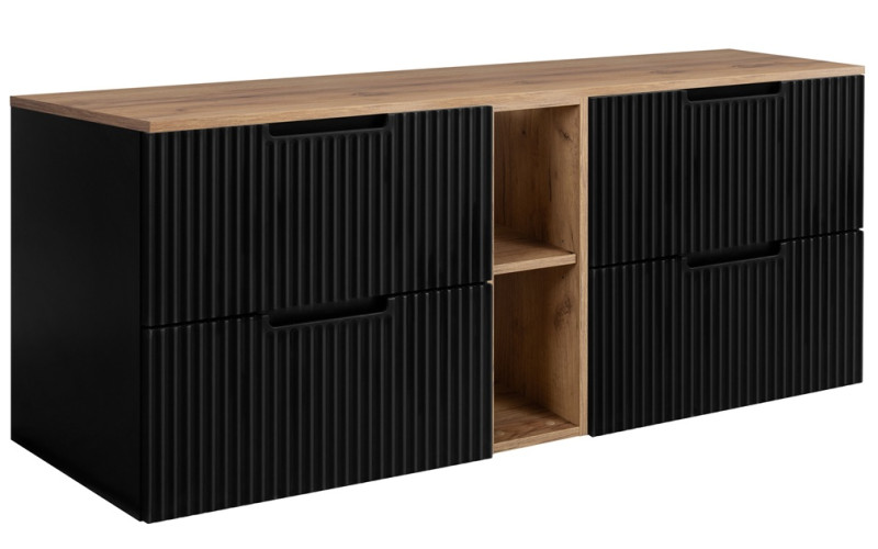 VENA čierna B140DC závesná skrinka pod umývadlo 140 cm