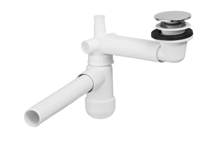 Plochý umývadlový sifón PRELOC 400 Chróm s výpusťou klik klak Plochý umývadlový sifón PRELOC 400 Chróm s výpusťou klik klak