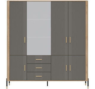 DANTE sivá DT17 šatníkovo-policová skriňa