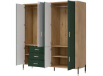 DANTE zelená DT17 šatníkovo-policová skriňa DANTE zelená DT17 šatníkovo-policová skriňa