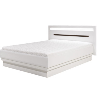 IRMA biela/biely lesk IM16, manželská posteľ 140x200 cm