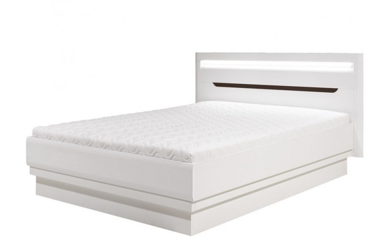 IRMA biela/biely lesk IM16, manželská posteľ 140x200 cm