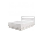 IRMA biela/biely lesk IM16, manželská posteľ s úložným priestorom 160x200 cm