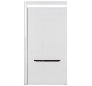 IRMA biela/biely lesk IM09, šatníkovo-policová skriňa