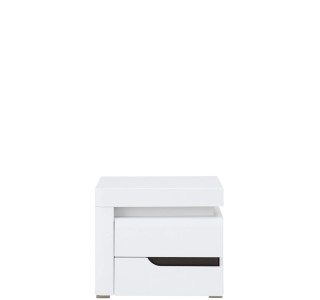 IRMA biela/biely lesk IM17L, nočný stolík