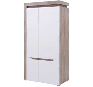 IRMA dub/biely lesk IM09, šatníkovo-policová skriňa