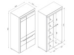 IRMA biela/biely lesk IM09, šatníkovo-policová skriňa