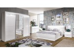 IRMA biela/biely lesk IM16, manželská posteľ s úložným priestorom 160x200 cm