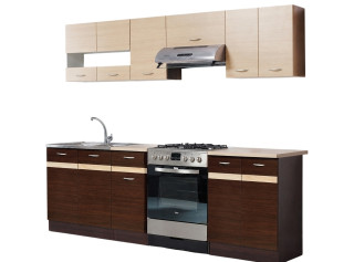 ELIZA 180/240 dub wenge/rijeka svetlá, kuchynská linka