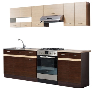 ELIZA 180/240 dub wenge/rijeka svetlá, kuchynská linka