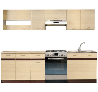 ELIZA 200/260 rijeka svetlá/wenge, kuchynská linka