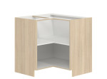 MODENA buk/biely lesk MD21/D90NW, dolná rohová skrinka v šírke 90x90 cm