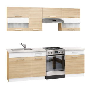 MODENA buk/biely lesk 160/220, kuchynská linka