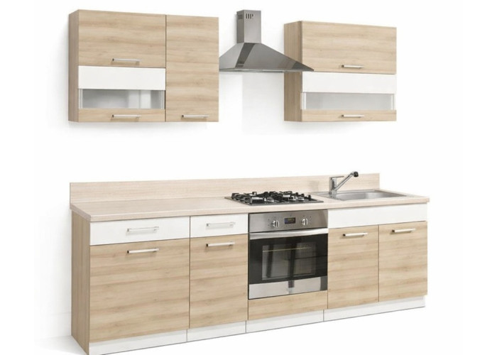 MODENA buk/biely lesk 180/240, kuchynská zostava