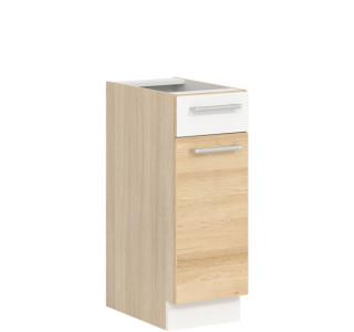 MODENA buk/biely lesk MD12/D30S1, dolná skrinka so zásuvkou v šírke 30 cm