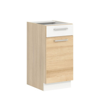 MODENA buk/biely lesk MD13/D40S1, dolná skrinka so zásuvkou v šírke 40 cm