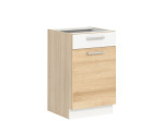 MODENA buk/biely lesk MD15/D50S1, dolná skrinka so zásuvkou v šírke 50 cm