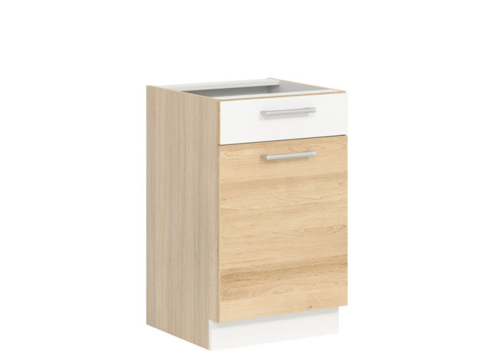 MODENA buk/biely lesk MD15/D50S1, dolná skrinka so zásuvkou v šírke 50 cm