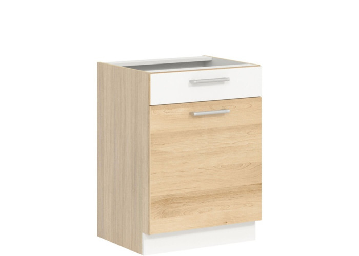 MODENA buk/biely lesk MD16/D60S1, dolná skrinka so zásuvkou v šírke 60 cm MODENA buk/biely lesk MD16/D60S1, dolná skrinka so zásuvkou v šírke 60 cm