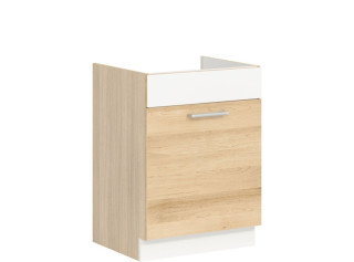 MODENA buk/biely lesk MD18/D60Z, dolná drezová skrinka v šírke 60 cm